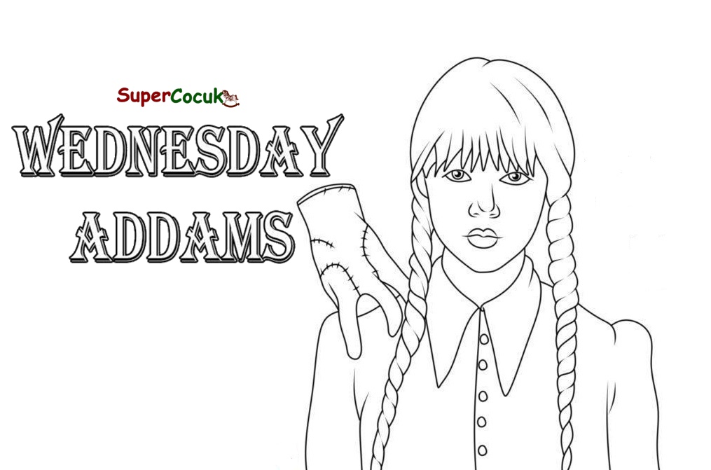 Ausmalbilder Wednesday Addams zum Ausdrucken und Downloaden